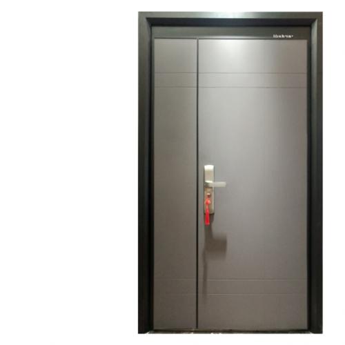 QS-05型号入户防盗门 高强度不锈钢镀铜（暗铰链） 家用氟碳漆表面