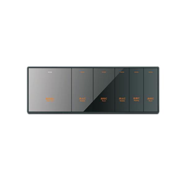 佳祺智能面板   纯平按键、手感舒适优雅大气，橙色发光显两种颜色，方格按键风格设计形成旋律，体现出意境。